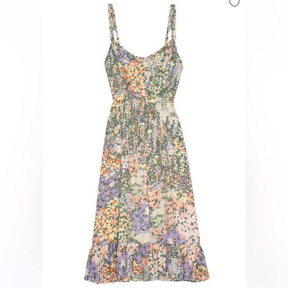 Rails Adalyn Gardenia pastel ruffle trim button front M Ruffled Tiered Sundress - Picture 16 of 16